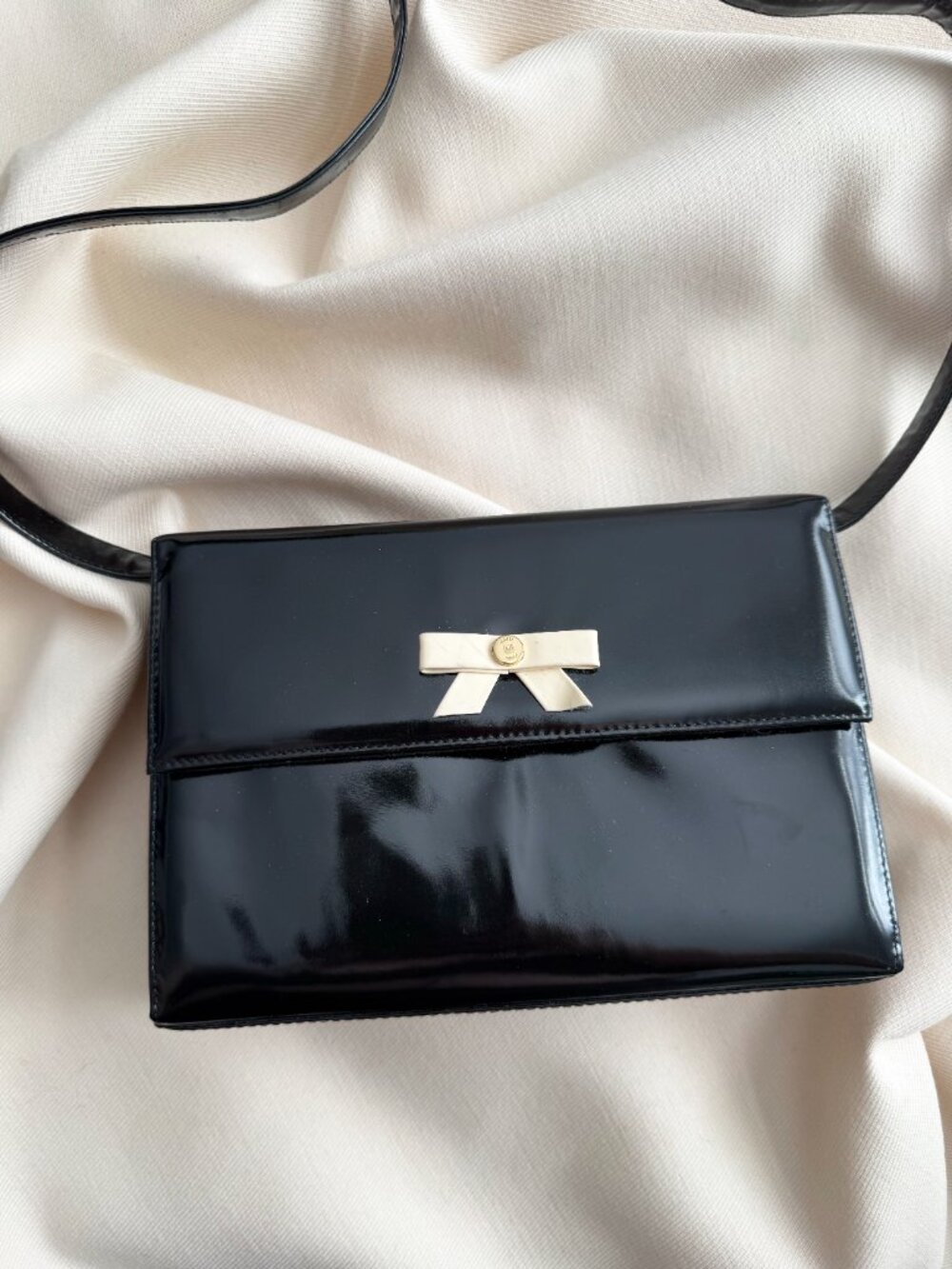 Bruno Magli Vintage Patent Leather Bag in Black